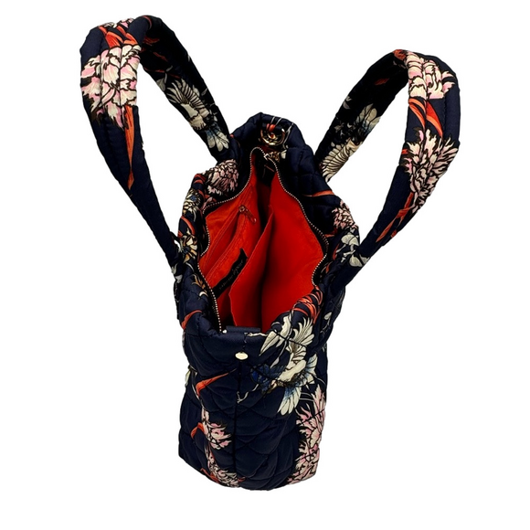 Nanette Lepore Women's Printed Washable Mini Tote Bag Navy Floral - Picture 2 of 8